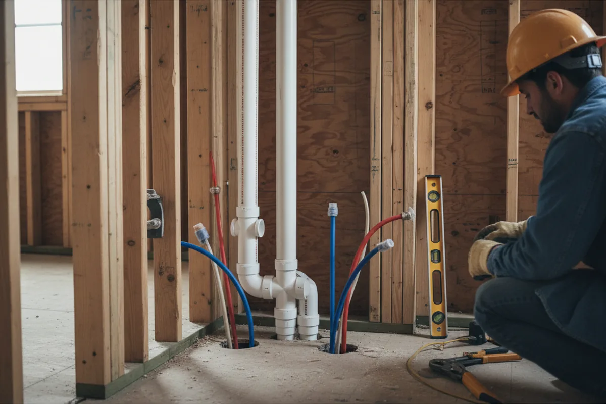 Drain and supply rough-in during Drain Cleaning in Murray